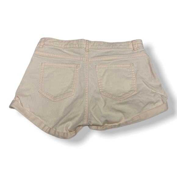 H&M Womens Shorts Size 4 Pink Cuffed Twill‎ High Rise Cotton Blend Stretch - Picture 3 of 6